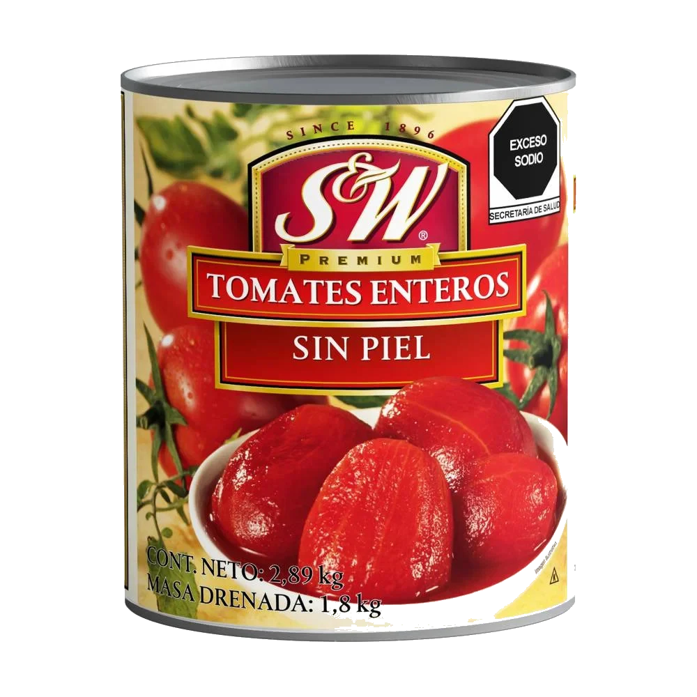 Del Monte — Tomates Enteros sin Piel S&W